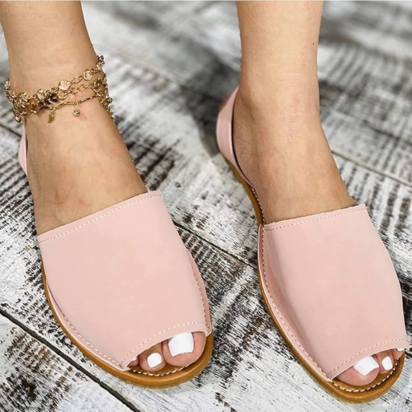 Women’s peep toe flat sandal, size 40 - Picture 4 of 4